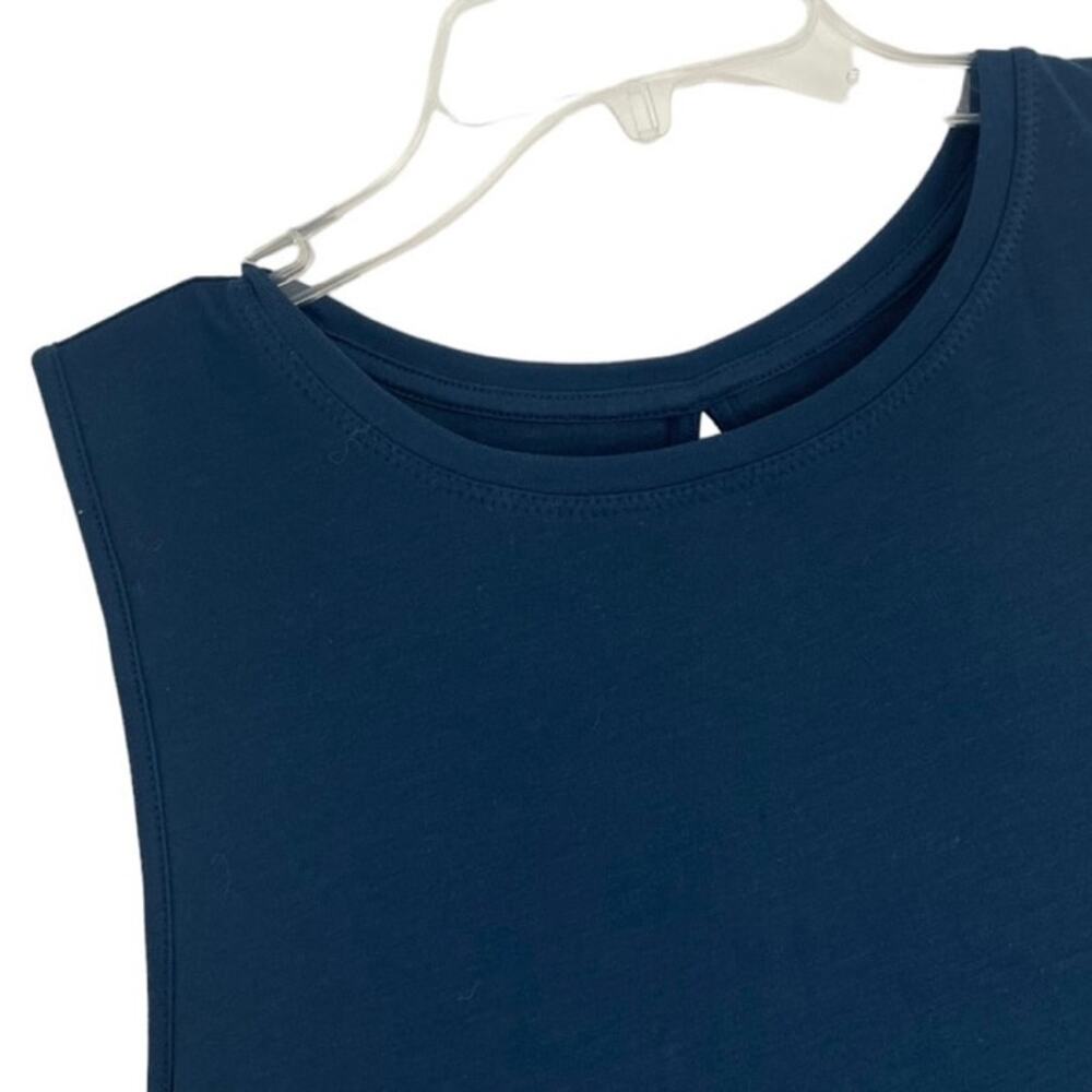 Athleta Soft Open Cutout Wrap Back Blue Tank Top - Picture 5 of 7